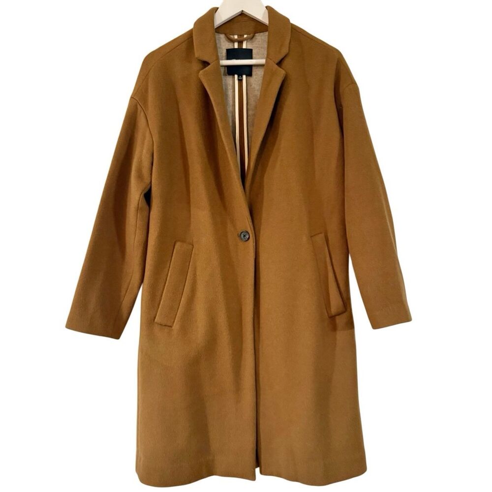 Madewell camel cocoon wool blend longline peacoat… - image 9